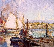Mulhaupt, Frederick John Summer, Gloucester Harbor USA oil painting reproduction